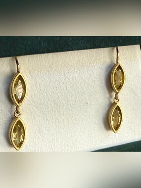18k Gold Round teardrop Earrings